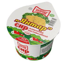 Сир плавлений пастоподібний Янтар 55% 100гр Злагода